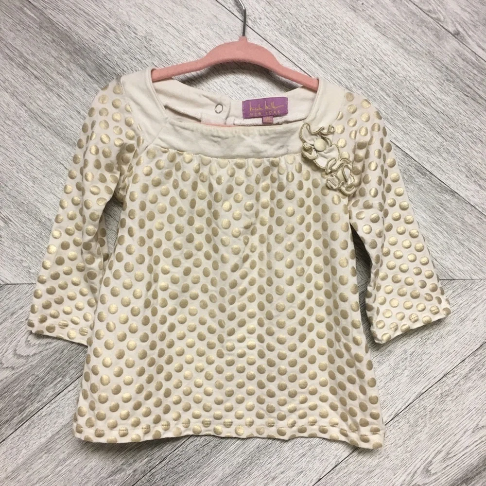 Nicole Miller NY | Baby Girl Gold Polka Dot Tunic